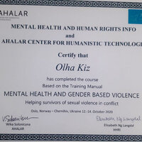 Сертифікат про завершення тренінгового курсу_Осло, Норвегія_12-14.10.2020