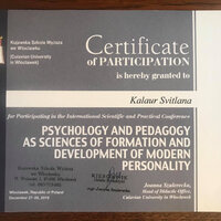 Калаур сертифікат міжнар конф з Польщі