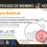 Сертифікат Міжнародної конференції в барселоні 24.02.20 Halyna Radchuk-1